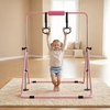 image:imageVEVOR Gymnastic Bars for Kids 140 lbs Capacity Folding Training Kip Bar with Mat 5 Adjustable Height Gymnastic Horizontal Bar Home Training Equipment for Indoor Outdoor Easy AssemblePink