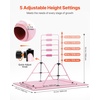 image:imageVEVOR Gymnastic Bars for Kids 140 lbs Capacity Folding Training Kip Bar with Mat 5 Adjustable Height Gymnastic Horizontal Bar Home Training Equipment for Indoor Outdoor Easy AssemblePink Mat