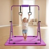 image:imageVEVOR Gymnastic Bars for Kids 140 lbs Capacity Folding Training Kip Bar with Mat 5 Adjustable Height Gymnastic Horizontal Bar Home Training Equipment for Indoor Outdoor Easy AssemblePurple Mat