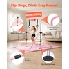 image:imageVEVOR Gymnastic Bars for Kids 140 lbs Capacity Folding Training Kip Bar with Mat 5 Adjustable Height Gymnastic Horizontal Bar Home Training Equipment for Indoor Outdoor Easy AssemblePink Mat