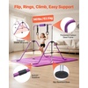 image:imageVEVOR Gymnastic Bars for Kids 140 lbs Capacity Folding Training Kip Bar with Mat 5 Adjustable Height Gymnastic Horizontal Bar Home Training Equipment for Indoor Outdoor Easy AssemblePurple Mat