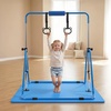 image:imageVEVOR Gymnastic Bars for Kids 140 lbs Capacity Folding Training Kip Bar with Mat 5 Adjustable Height Gymnastic Horizontal Bar Home Training Equipment for Indoor Outdoor Easy AssembleBlue Mat