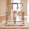 image:imageVEVOR Gymnastic Bars for Kids 140 lbs Capacity Folding Training Kip Bar with Mat 5 Adjustable Height Gymnastic Horizontal Bar Home Training Equipment for Indoor Outdoor Easy AssemblePurple