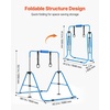 image:imageVEVOR Gymnastic Bars for Kids 140 lbs Capacity Folding Training Kip Bar with Mat 5 Adjustable Height Gymnastic Horizontal Bar Home Training Equipment for Indoor Outdoor Easy AssembleBlue