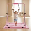 image:imageVEVOR Gymnastic Bars for Kids 140 lbs Capacity Folding Training Kip Bar with Mat 5 Adjustable Height Gymnastic Horizontal Bar Home Training Equipment for Indoor Outdoor Easy AssemblePink Mat