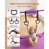 image:imageVEVOR Gymnastic Bars for Kids 140 lbs Capacity Folding Training Kip Bar with Mat 5 Adjustable Height Gymnastic Horizontal Bar Home Training Equipment for Indoor Outdoor Easy AssemblePurple Mat