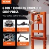image:imageVEVOR Hydraulic Shop Press 12 Ton26000lbs HFrame 4Hold Adjustable Height with Movable Plates for Garage or Professional Users Orange6T