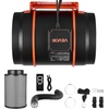 image:imageVEVOR Inline Duct Fan Kit with Carbon Filter 807 CFM 8 inch EC Motor Ventilation Fan with 3Speed Circulation 10Speed PWM Controller Timer Cooling for Grow Tents Indoor Gardening Hydroponics8 Fan  Air Filtration Kit
