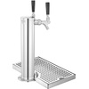 image:imageVEVOR Kegerator Tower Kit Dual Taps Beer Conversion Kit Stainless Steel Keg Beer Tower Dispenser with Dual Gauge CGA320 Regulator amp DSystem Keg Coupler Beer Drip Tray for Party HomeDual Taps