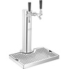 image:imageVEVOR Kegerator Tower Kit Dual Taps Beer Conversion Kit Stainless Steel Keg Beer Tower Dispenser with Dual Gauge CGA320 Regulator amp DSystem Keg Coupler Beer Drip Tray for Party HomeDual Taps