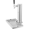 image:imageVEVOR Kegerator Tower Kit Dual Taps Beer Conversion Kit Stainless Steel Keg Beer Tower Dispenser with Dual Gauge CGA320 Regulator amp DSystem Keg Coupler Beer Drip Tray for Party HomeSingle Tap
