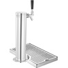 image:imageVEVOR Kegerator Tower Kit Dual Taps Beer Conversion Kit Stainless Steel Keg Beer Tower Dispenser with Dual Gauge CGA320 Regulator amp DSystem Keg Coupler Beer Drip Tray for Party HomeSingle Tap