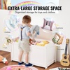 image:imageVEVOR Kids Storage Bench Wooden Toy Box Chest Large Storage Cabinet with Safety Hinge Toddlers Retro Storage Bench for Playroom Living Room or Entryway 297 x 153 x 189 in Easy Assembly BrownWhite