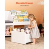 image:imageVEVOR Kids Storage Bench Wooden Toy Box Chest Large Storage Cabinet with Safety Hinge Toddlers Retro Storage Bench for Playroom Living Room or Entryway 297 x 153 x 189 in Easy Assembly BrownWhite