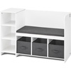 image:imageVEVOR Kids Storage Bench Wooden Toy Box Chest Large Storage Cabinet with Safety Hinge Toddlers Retro Storage Bench for Playroom Living Room or Entryway 297 x 153 x 189 in Easy Assembly BrownWhite