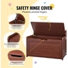 image:imageVEVOR Kids Storage Bench Wooden Toy Box Chest Large Storage Cabinet with Safety Hinge Toddlers Retro Storage Bench for Playroom Living Room or Entryway 297 x 153 x 189 in Easy Assembly BrownCherry