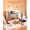 image:imageVEVOR Kids Storage Bench Wooden Toy Box Chest Large Storage Cabinet with Safety Hinge Toddlers Retro Storage Bench for Playroom Living Room or Entryway 297 x 153 x 189 in Easy Assembly BrownWhite