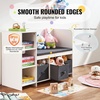 image:imageVEVOR Kids Storage Bench Wooden Toy Box Chest Large Storage Cabinet with Safety Hinge Toddlers Retro Storage Bench for Playroom Living Room or Entryway 297 x 153 x 189 in Easy Assembly BrownWhite