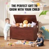 image:imageVEVOR Kids Storage Bench Wooden Toy Box Chest Large Storage Cabinet with Safety Hinge Toddlers Retro Storage Bench for Playroom Living Room or Entryway 297 x 153 x 189 in Easy Assembly BrownCherry
