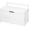 image:imageVEVOR Kids Storage Bench Wooden Toy Box Chest Large Storage Cabinet with Safety Hinge Toddlers Retro Storage Bench for Playroom Living Room or Entryway 297 x 153 x 189 in Easy Assembly BrownWhite