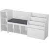 image:imageVEVOR Kids Storage Bench Wooden Toy Box Chest Large Storage Cabinet with Safety Hinge Toddlers Retro Storage Bench for Playroom Living Room or Entryway 297 x 153 x 189 in Easy Assembly BrownWhite