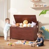 image:imageVEVOR Kids Storage Bench Wooden Toy Box Chest Large Storage Cabinet with Safety Hinge Toddlers Retro Storage Bench for Playroom Living Room or Entryway 297 x 153 x 189 in Easy Assembly BrownCherry