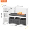 image:imageVEVOR Kids Storage Bench Wooden Toy Box Chest Large Storage Cabinet with Safety Hinge Toddlers Retro Storage Bench for Playroom Living Room or Entryway 297 x 153 x 189 in Easy Assembly BrownWhite