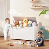 image:imageVEVOR Kids Storage Bench Wooden Toy Box Chest Large Storage Cabinet with Safety Hinge Toddlers Retro Storage Bench for Playroom Living Room or Entryway 297 x 153 x 189 in Easy Assembly BrownWhite