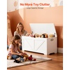 image:imageVEVOR Kids Storage Bench Wooden Toy Box Chest Large Storage Cabinet with Safety Hinge Toddlers Retro Storage Bench for Playroom Living Room or Entryway 297 x 153 x 189 in Easy Assembly BrownWhite