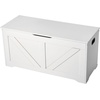 image:imageVEVOR Kids Storage Bench Wooden Toy Box Chest Large Storage Cabinet with Safety Hinge Toddlers Retro Storage Bench for Playroom Living Room or Entryway 297 x 153 x 189 in Easy Assembly BrownWhite