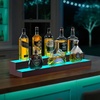 image:imageVEVOR LED Lighted Liquor Bottle Display 2Tier 16 Inch Whiskey Rack Supports USB Illuminated Home Bar Shelf with RF Remote amp App Control 7 Static Colors Acrylic Wood Lighted Shelf for 8 Bottles3 Step 30 InchesWoodAcrylic