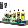 image:imageVEVOR LED Lighted Liquor Bottle Display 2Tier 16 Inch Whiskey Rack Supports USB Illuminated Home Bar Shelf with RF Remote amp App Control 7 Static Colors Acrylic Wood Lighted Shelf for 8 Bottles3 Step 30 InchesWoodAcrylic