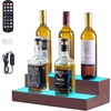 image:imageVEVOR LED Lighted Liquor Bottle Display 2Tier 16 Inch Whiskey Rack Supports USB Illuminated Home Bar Shelf with RF Remote amp App Control 7 Static Colors Acrylic Wood Lighted Shelf for 8 Bottles2 Step 16 InchesWoodAcrylic