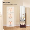 image:imageVEVOR LED Mirror Jewelry Cabinet 425inch Tall FullLength Mirror with Storage Wall MountOver the Door Jewelry Armoire Organizer with Lights Rounded Design Lockable Door with 2 Keys WhiteBrown