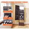 image:imageVEVOR LED Mirror Jewelry Cabinet 425inch Tall FullLength Mirror with Storage Wall MountOver the Door Jewelry Armoire Organizer with Lights Rounded Design Lockable Door with 2 Keys WhiteBrown