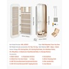image:imageVEVOR LED Mirror Jewelry Cabinet 425inch Tall FullLength Mirror with Storage Wall MountOver the Door Jewelry Armoire Organizer with Lights Rounded Design Lockable Door with 2 Keys WhiteWhite