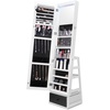 image:imageVEVOR LED Mirror Jewelry Cabinet 425inch Tall FullLength Mirror with Storage Wall MountOver the Door Jewelry Armoire Organizer with Lights Rounded Design Lockable Door with 2 Keys WhiteWhite