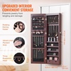 image:imageVEVOR LED Mirror Jewelry Cabinet 425inch Tall FullLength Mirror with Storage Wall MountOver the Door Jewelry Armoire Organizer with Lights Rounded Design Lockable Door with 2 Keys WhiteBrown