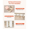 image:imageVEVOR LED Mirror Jewelry Cabinet 425inch Tall FullLength Mirror with Storage Wall MountOver the Door Jewelry Armoire Organizer with Lights Rounded Design Lockable Door with 2 Keys WhiteWhite