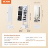 image:imageVEVOR LED Mirror Jewelry Cabinet 425inch Tall FullLength Mirror with Storage Wall MountOver the Door Jewelry Armoire Organizer with Lights Rounded Design Lockable Door with 2 Keys WhiteWhite