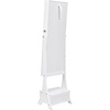 image:imageVEVOR LED Mirror Jewelry Cabinet 425inch Tall FullLength Mirror with Storage Wall MountOver the Door Jewelry Armoire Organizer with Lights Rounded Design Lockable Door with 2 Keys WhiteWhite