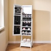 image:imageVEVOR LED Mirror Jewelry Cabinet 425inch Tall FullLength Mirror with Storage Wall MountOver the Door Jewelry Armoire Organizer with Lights Rounded Design Lockable Door with 2 Keys WhiteWhite