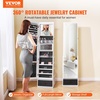 image:imageVEVOR LED Mirror Jewelry Cabinet 425inch Tall FullLength Mirror with Storage Wall MountOver the Door Jewelry Armoire Organizer with Lights Rounded Design Lockable Door with 2 Keys WhiteWhite
