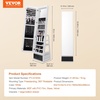 image:imageVEVOR LED Mirror Jewelry Cabinet 425inch Tall FullLength Mirror with Storage Wall MountOver the Door Jewelry Armoire Organizer with Lights Rounded Design Lockable Door with 2 Keys WhiteWhite