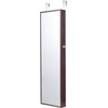 image:imageVEVOR LED Mirror Jewelry Cabinet 425inch Tall FullLength Mirror with Storage Wall MountOver the Door Jewelry Armoire Organizer with Lights Rounded Design Lockable Door with 2 Keys WhiteBrown