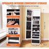 image:imageVEVOR LED Mirror Jewelry Cabinet 425inch Tall FullLength Mirror with Storage Wall MountOver the Door Jewelry Armoire Organizer with Lights Rounded Design Lockable Door with 2 Keys WhiteWhite