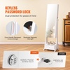 image:imageVEVOR LED Mirror Jewelry Cabinet 425inch Tall FullLength Mirror with Storage Wall MountOver the Door Jewelry Armoire Organizer with Lights Rounded Design Lockable Door with 2 Keys WhiteWhite