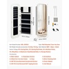 image:imageVEVOR LED Mirror Jewelry Cabinet 425inch Tall FullLength Mirror with Storage Wall MountOver the Door Jewelry Armoire Organizer with Lights Rounded Design Lockable Door with 2 Keys WhiteWhite with LED