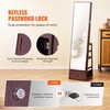 image:imageVEVOR LED Mirror Jewelry Cabinet 425inch Tall FullLength Mirror with Storage Wall MountOver the Door Jewelry Armoire Organizer with Lights Rounded Design Lockable Door with 2 Keys WhiteBrown