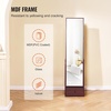 image:imageVEVOR LED Mirror Jewelry Cabinet 425inch Tall FullLength Mirror with Storage Wall MountOver the Door Jewelry Armoire Organizer with Lights Rounded Design Lockable Door with 2 Keys WhiteBrown